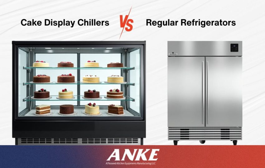 Comparison between a cake display chiller and a regular refrigerator at ANKE