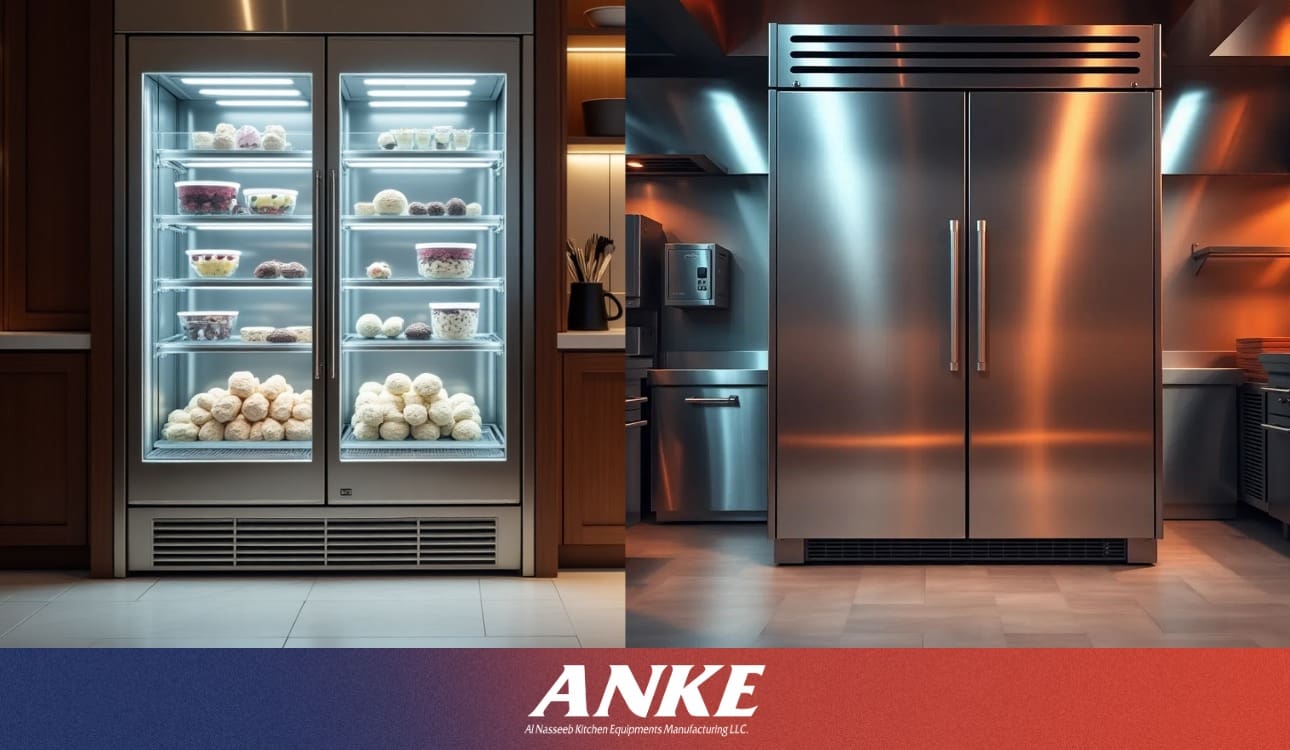 Comparing glass door refrigerator and solid door refrigerator at ANKE
