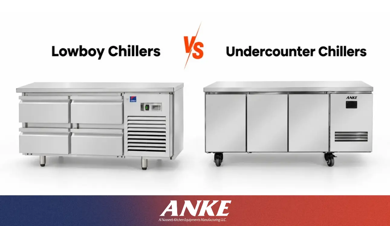 ANKE undercounter chiller vs lowboy chiller for commercial kitchens in the UAE