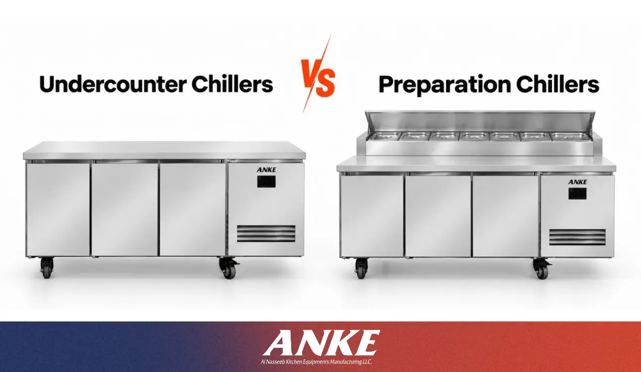 ANKE undercounter chiller vs preparation chiller for pizza sandwich and salad preparation